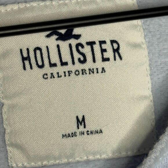 Hollister Womens Crop Sweater Medium Sky Blue‎ California Graphic Beach Boho - Picture 3 of 11